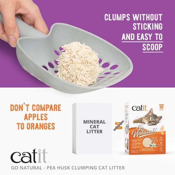 Catit Go Natural! Pea Husk Clumping Cat Litter - Lavender