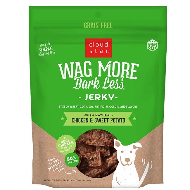 Cloud Star Wag More Bark Less Jerky Dog Treat - Chicken & Sweet Potato