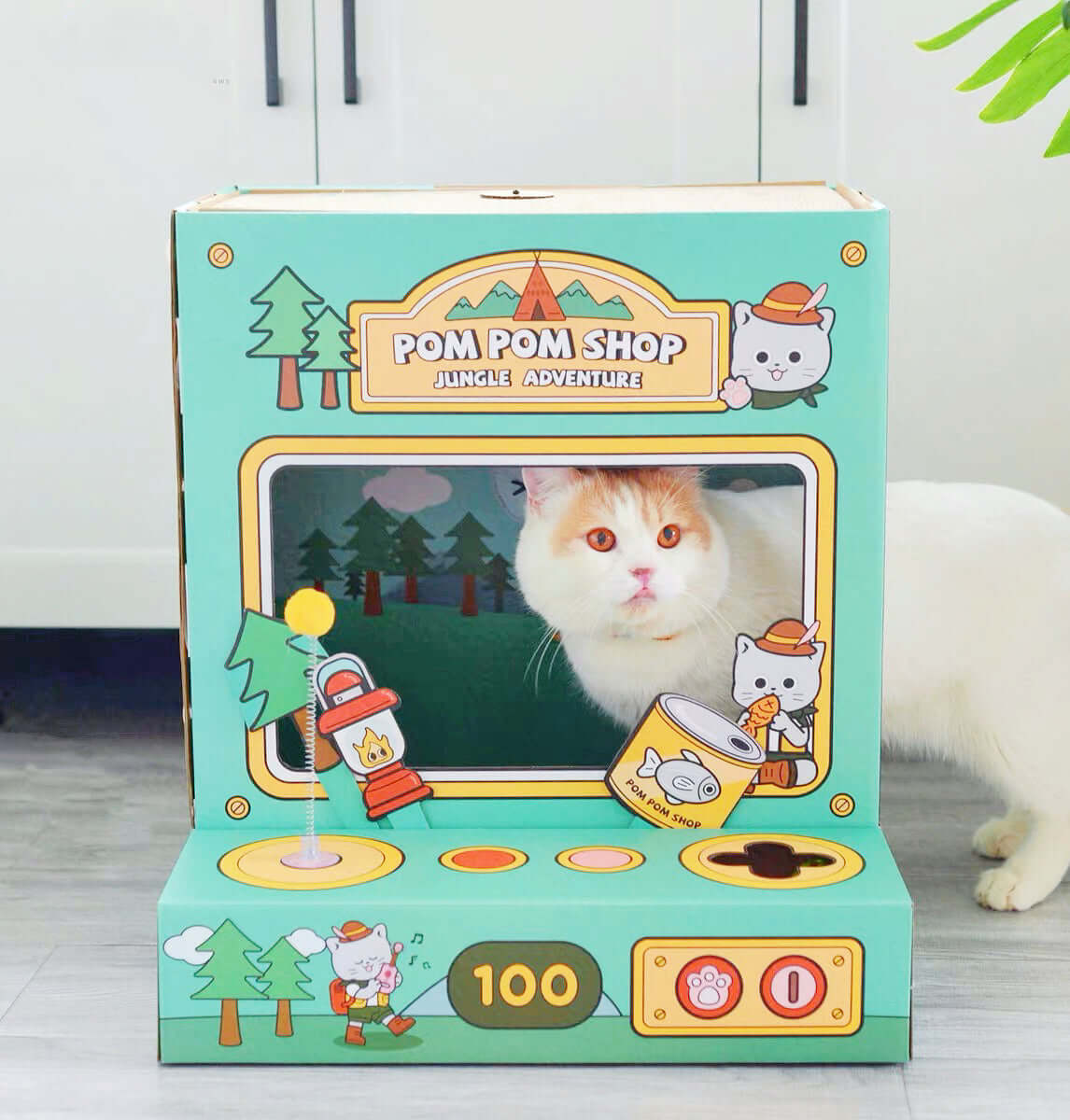毛球麻将铺  森林大险游戏机 猫抓板 猫窝猫屋磨爪器猫咪玩具用品 两色可选