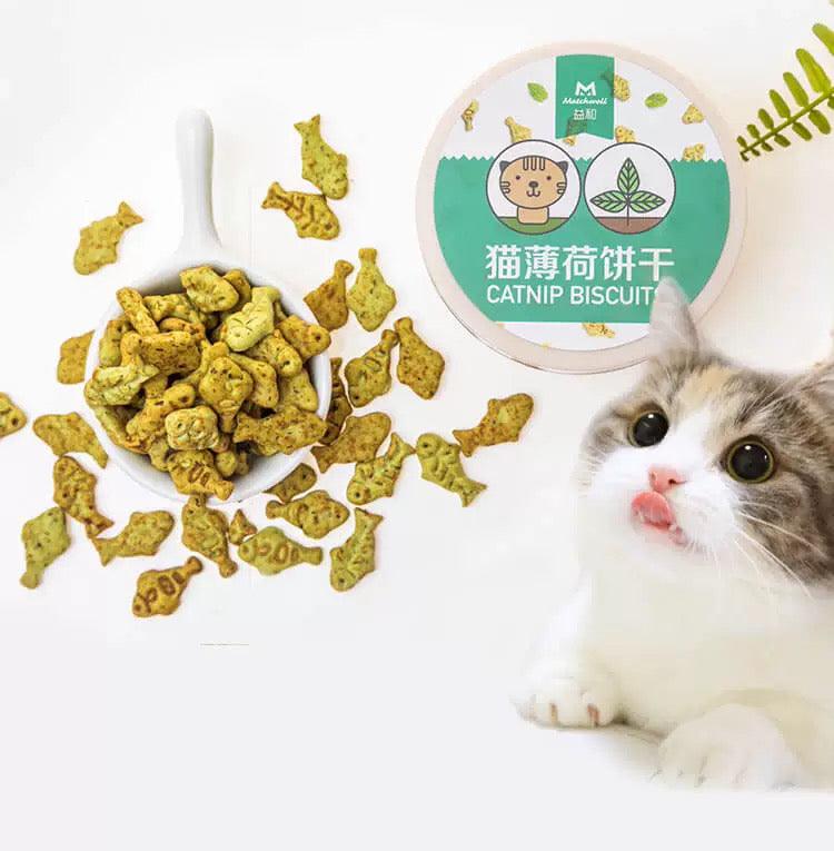 益和 猫薄荷小鱼化毛饼干 磨牙洁牙洁齿清新口气去毛球饼干 一盒50g 两口味可选 - Maokidspet