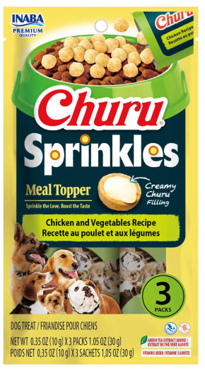 Inaba Churu Dog Sprinkles Meal Topper - Chicken and Vegetables Recipe