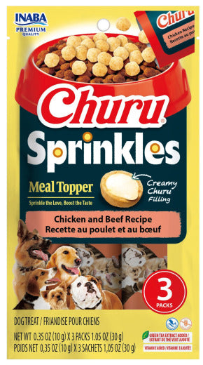 Inaba Churu Dog Sprinkles Meal Topper - Chicken and Beef Recipe
