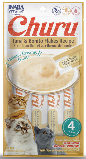 Inaba Churu Purées Cat Treat - Tuna & Bonito Flakes