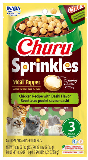 Inaba Churu Cat Sprinkles Meal Topper - Chicken Recipe with Dashi Flavor