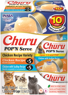 Inaba Churu POP'N Serve Cat Treat - Chicken Recipe Variety