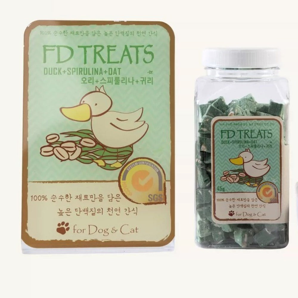 FD TREATS Freeze-dried Pet Treats - Duck, Spirulina & Oat