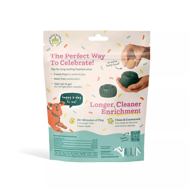 WOOF Birthday Cake Popsicle Refill Pops For Dog Toy - 3 Sizes