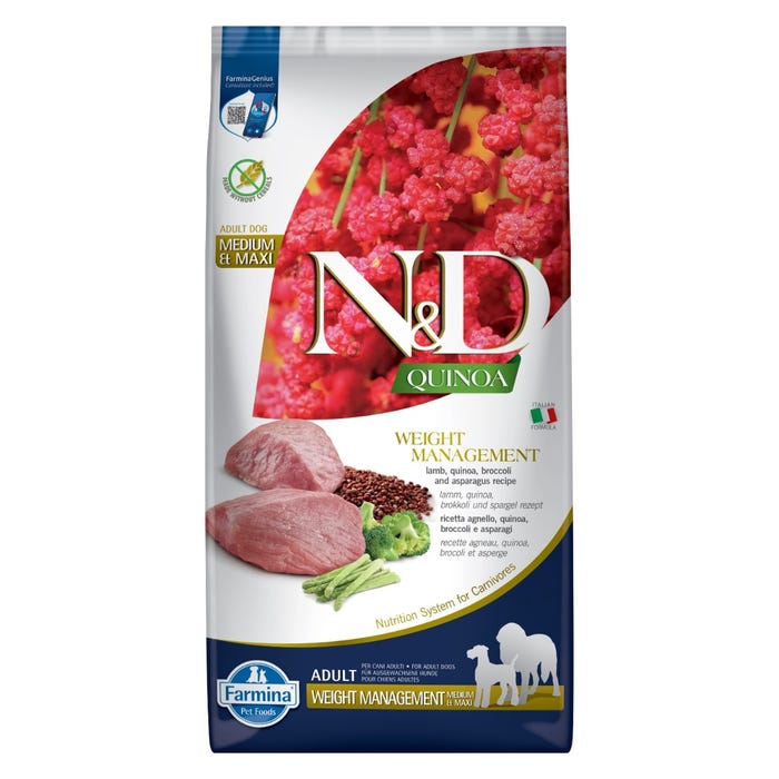 Farmina N&D Quinoa Functional Med/Max Breed Dog Food - Weight Management Lamb