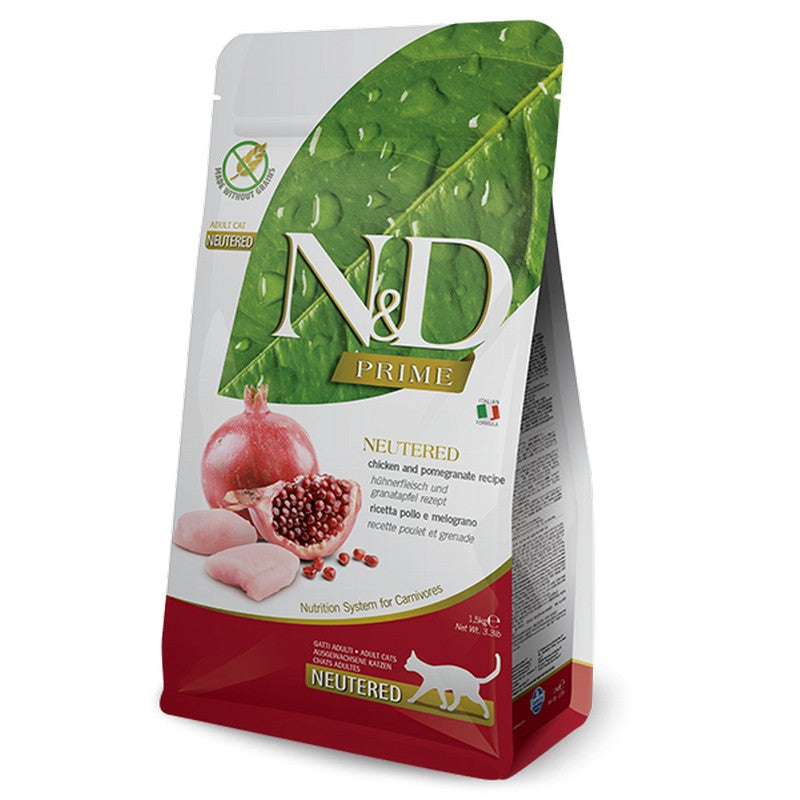 Farmina Prime Chicken & Pomegranate Neutered Cat Food - 1.5kg