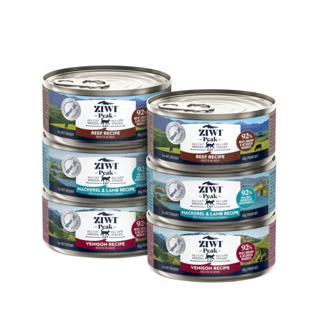 ZIWI Variety Pack Beef, Venison, Mackerel & Lamb Cat Wet Food - 6 Cans/Box