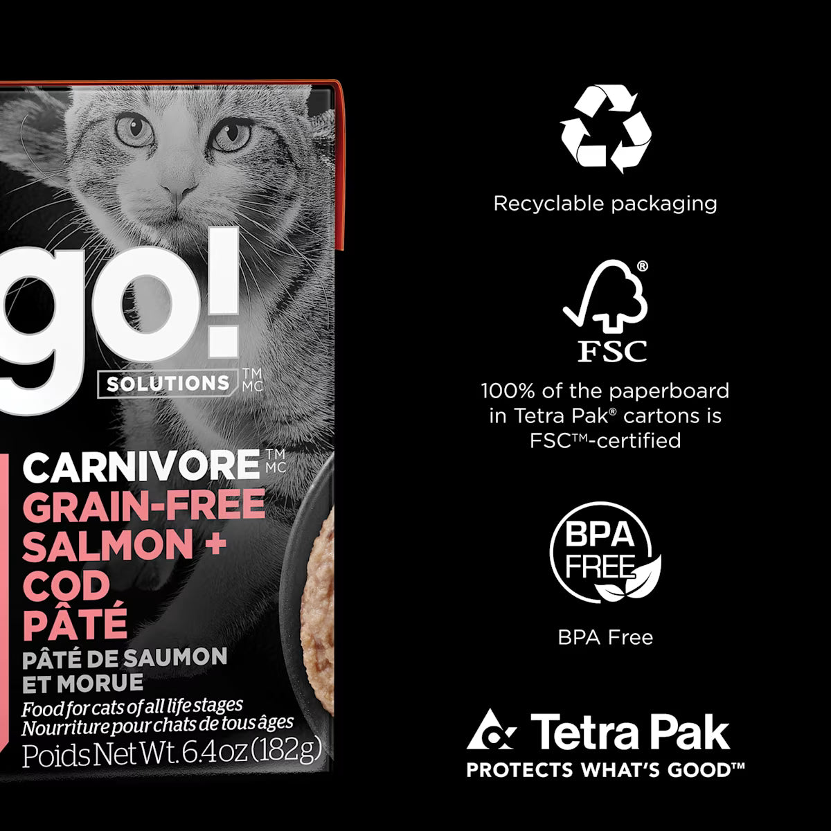 GO! Salmon + Cod Pâté Grain-Free Wet Cat Food