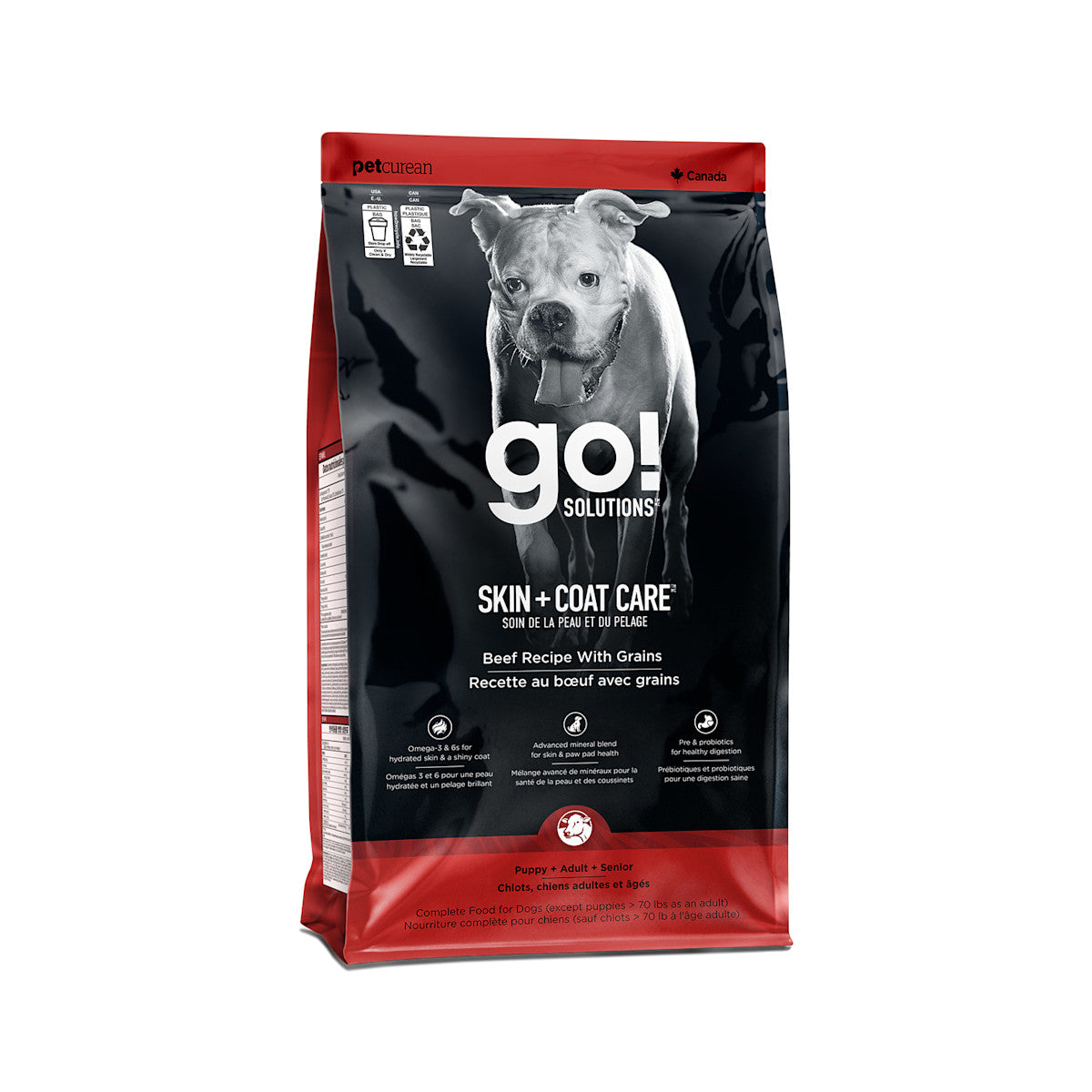 Go! Skin + Coat Care Beef Recipe With Grains Dry Dog Food - 3.5lb