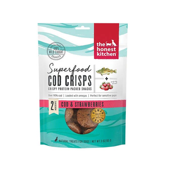 The Honest Kitchen Superfood Cod Crisps Dog Treats - Cod & Strawberry