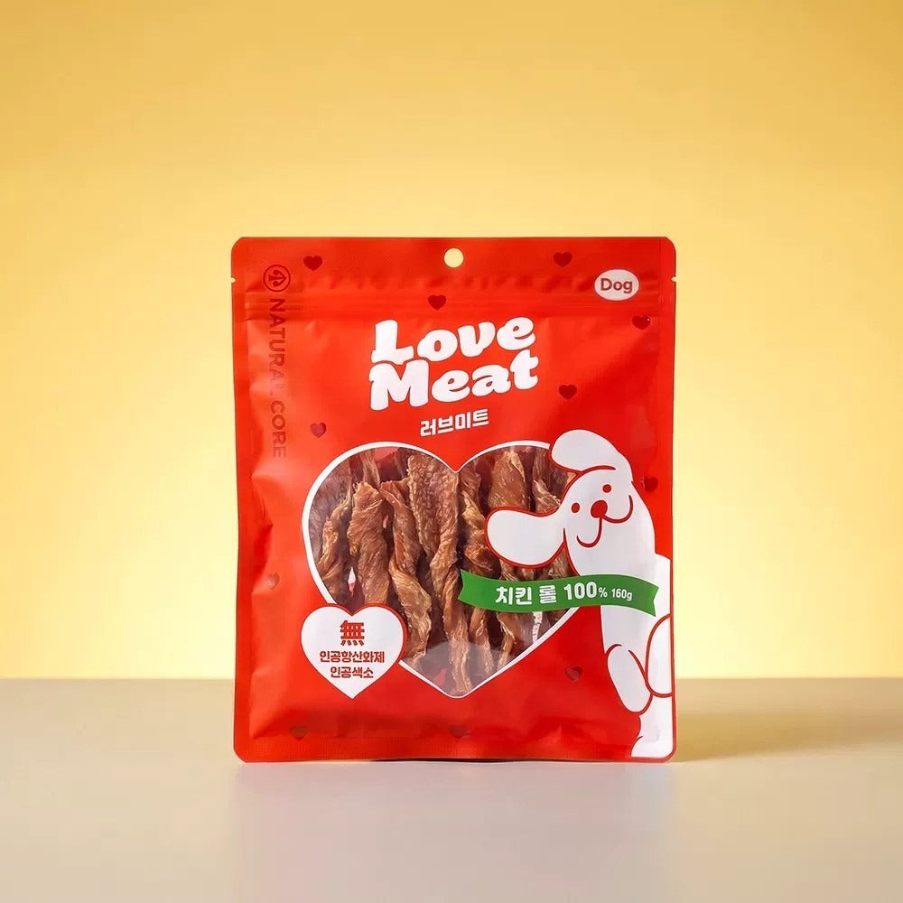 Natural Core Love Meat Chicken & Duck Twist Dog Jerky Treats - 160g