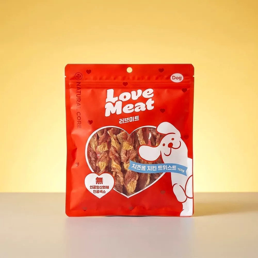 Natural Core Love Meat Chicken & Duck Twist Dog Jerky Treats - 160g