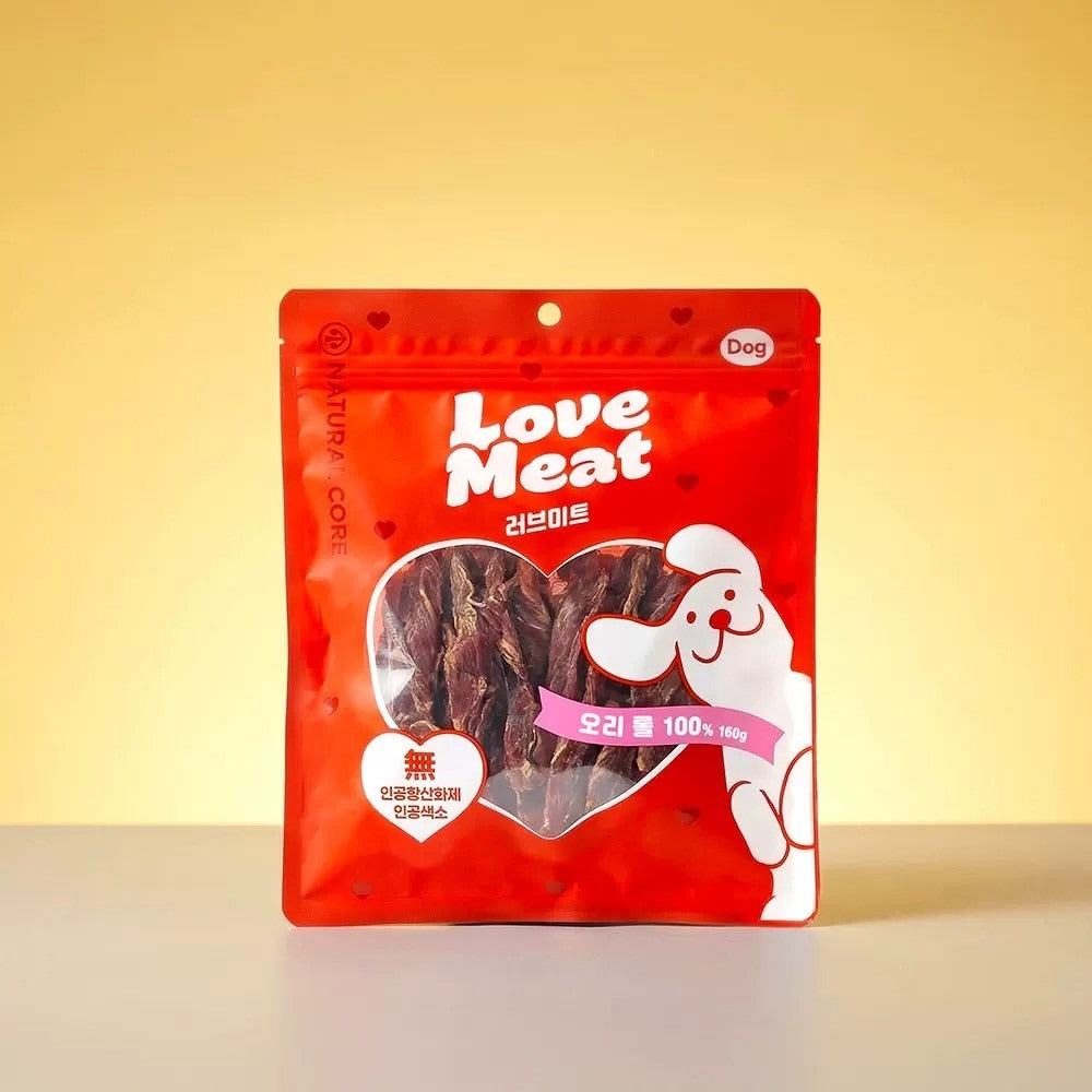 Natural Core Love Meat Chicken & Duck Twist Dog Jerky Treats - 160g