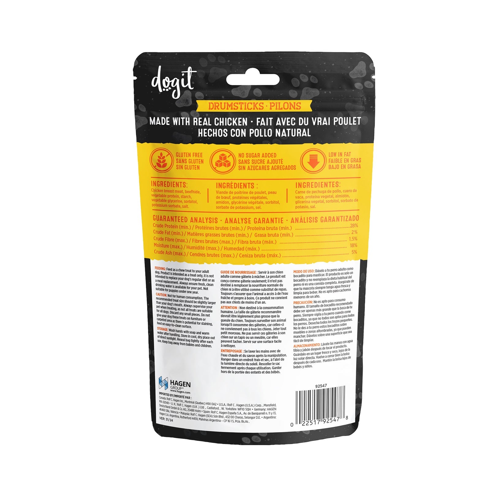 Dogit SnackBar Chicken & Beefhide Drumsticks