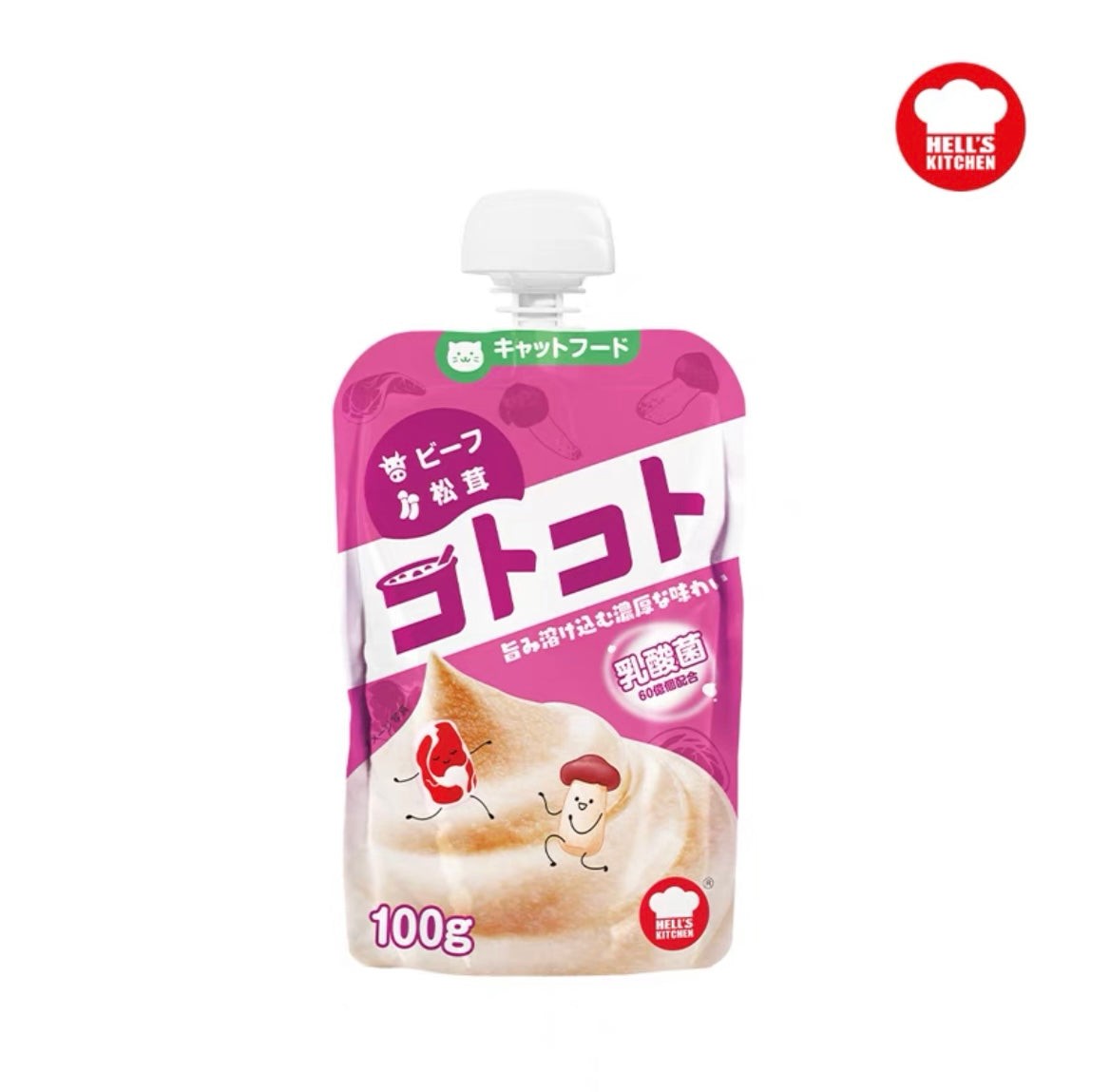 Hell's Kitchen Classic Lickable Puree Cat Treat with Probiotics - 8 Flavors (100g)