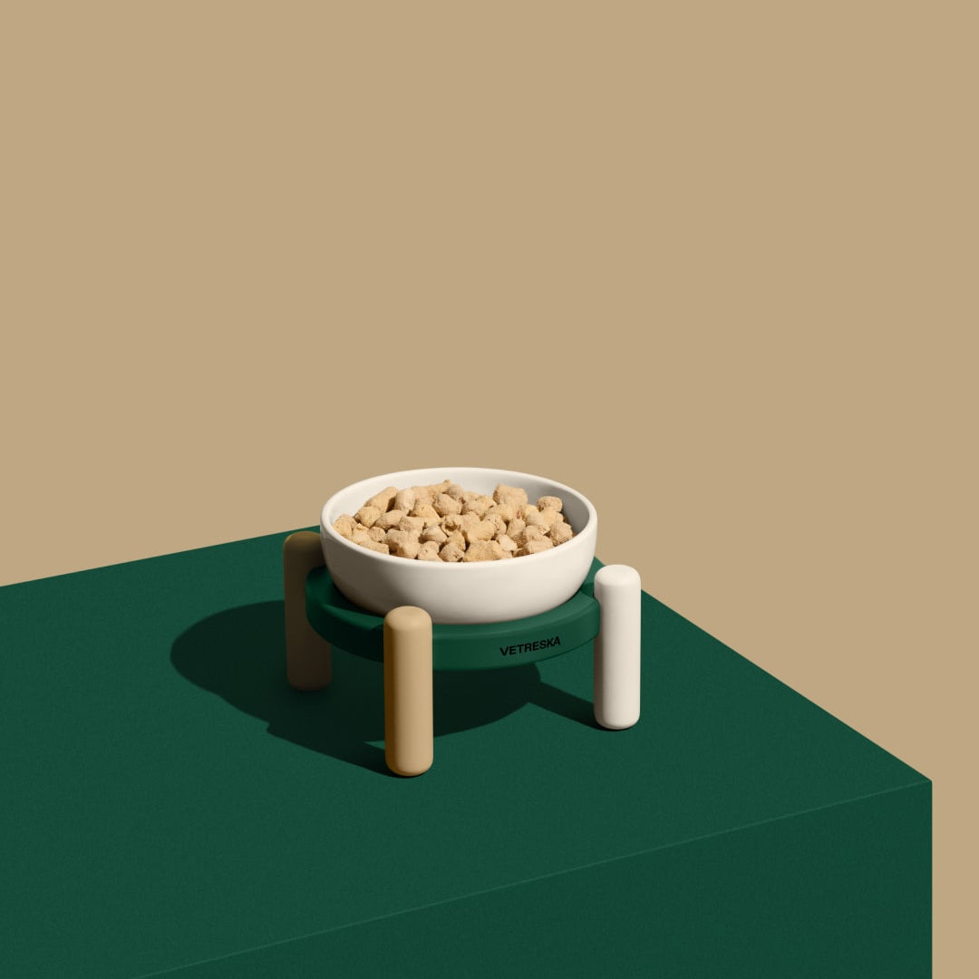 Vetreska未卡 静谧森林 宠物陶瓷碗垫套装猫碗狗碗猫食盆 猫用犬用 两种尺寸可选