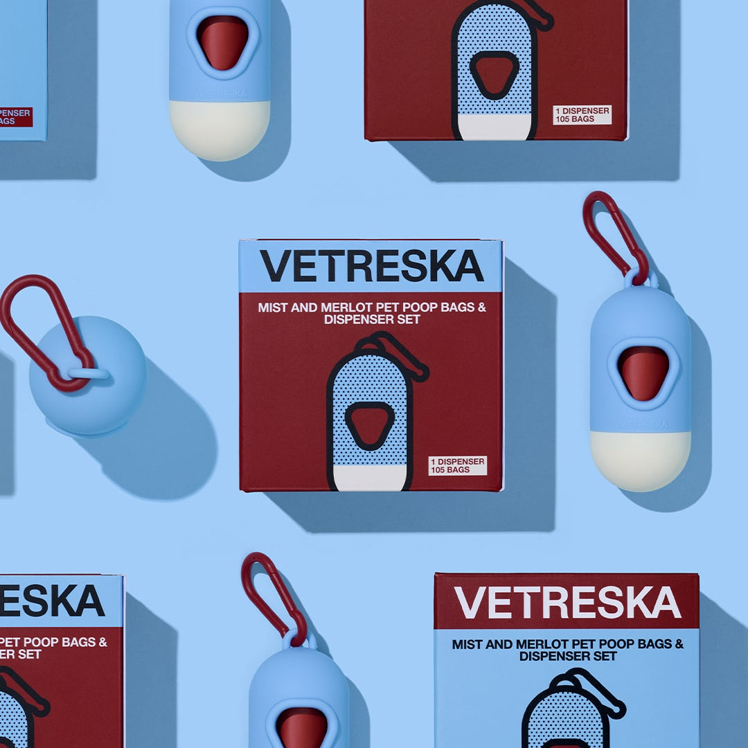 Vetreska未卡 迷雾梅洛系列 狗狗拾便袋套装 香味粑粑袋 垃圾袋文明遛狗必备 玫瑰与琥珀香