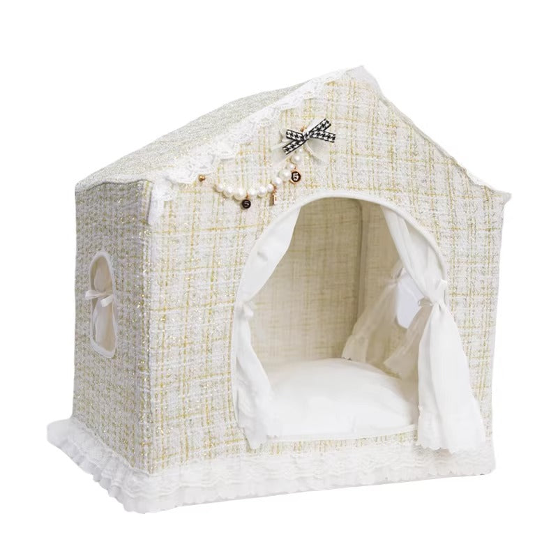 Arkika Luxury Tweed Pet Tent - Elegant Designer Cat & Small Dog House