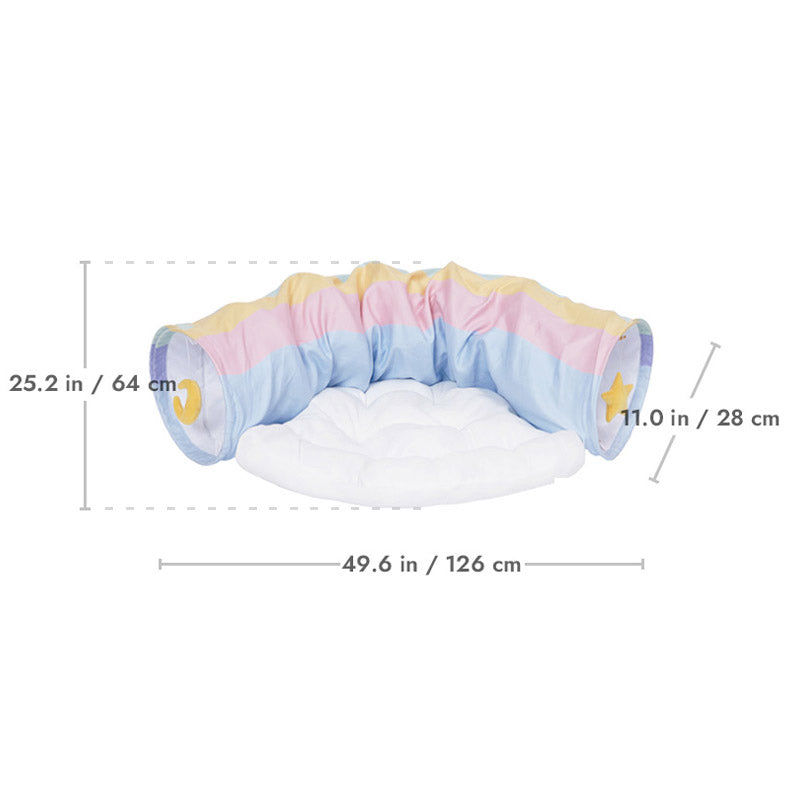 Zeze Rainbow Tunnel Cat Bed & Toy