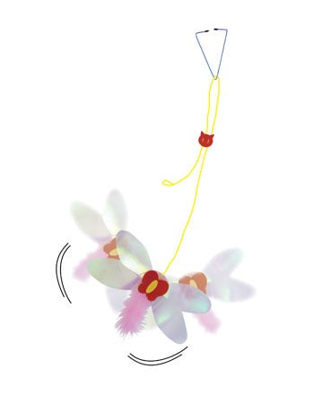 日本Petzroute 悬挂挂门逗猫棒 小蜻蜓+响纸翅膀 自动逗猫 猫咪自嗨玩具 耐咬弹力绳