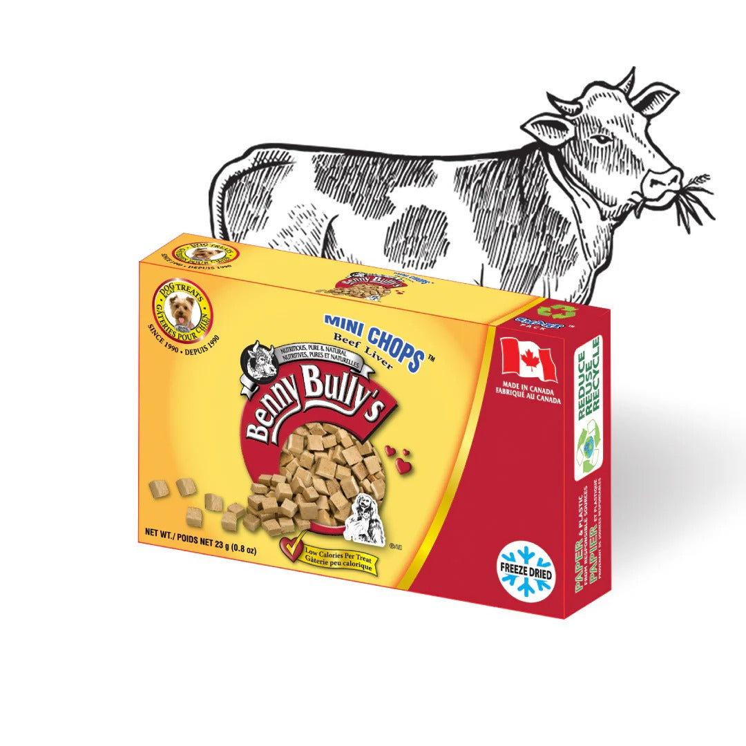 Benny Bullys Beef Liver Mini Chops Dog Treat - 23g Smart Pack