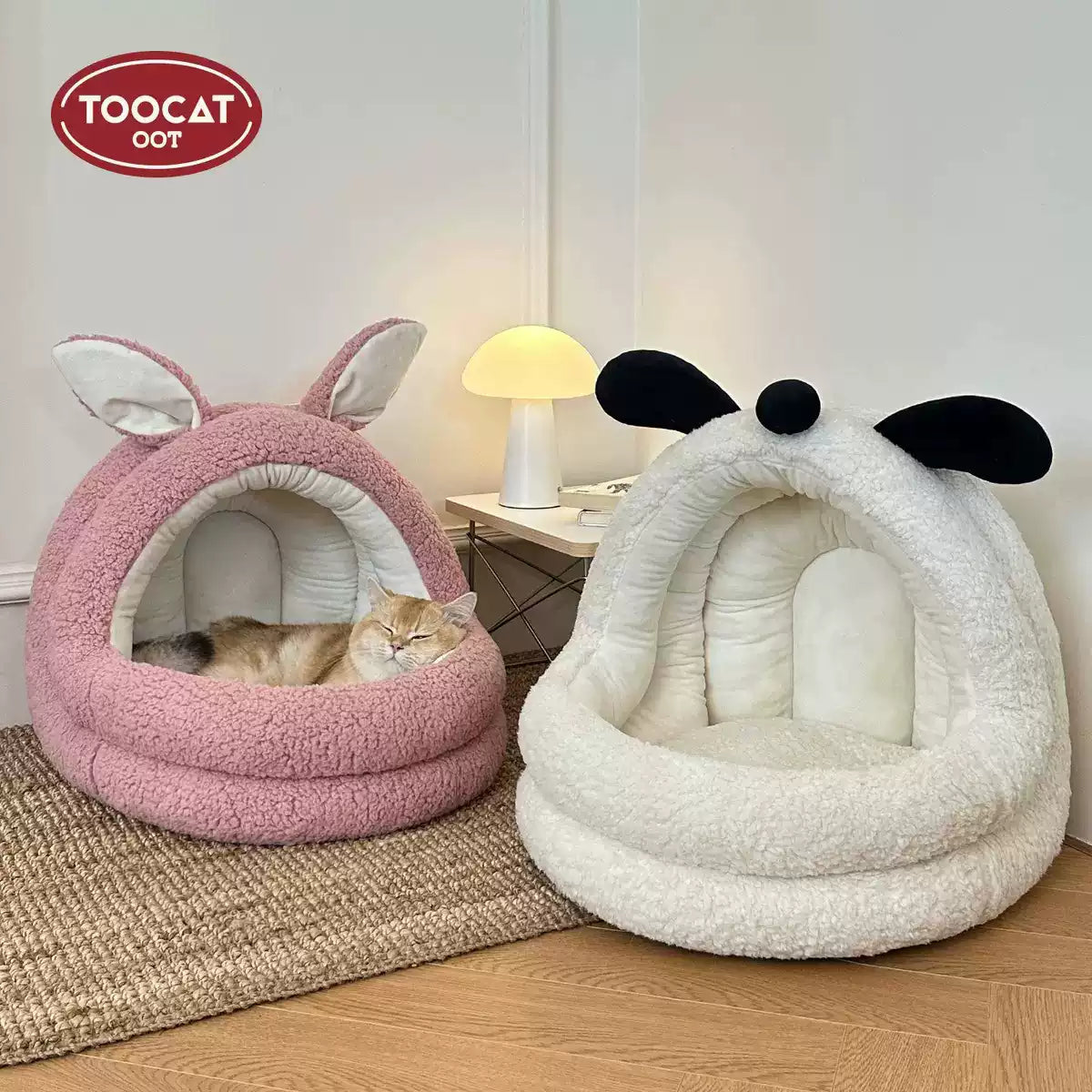 TOOCAT Bunny-Shaped Winter Pet Bed