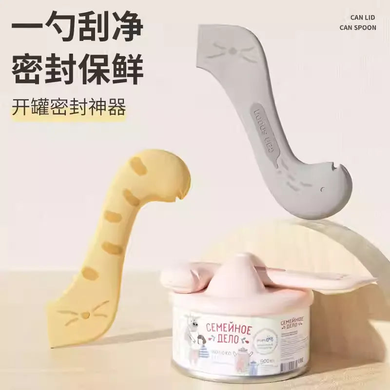 Multi-Function Pet Can Opener & Lid – Silicone Spoon for Pet Cans