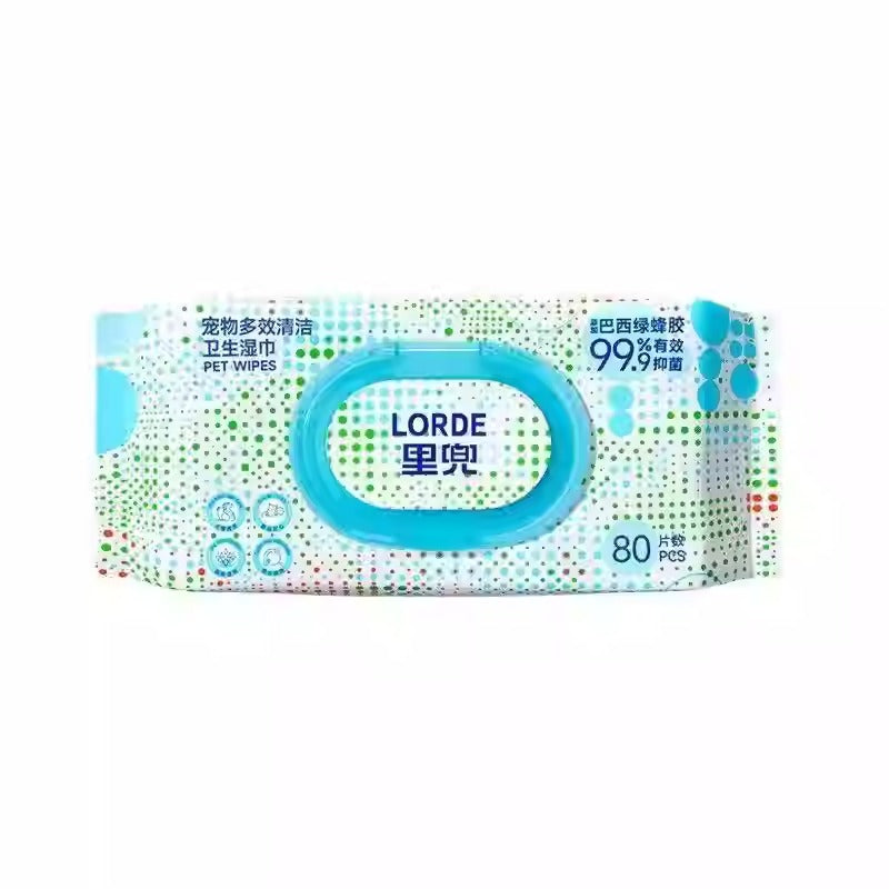 Lorde Pet Cleaning Wipes with Green Propolis - 80 Sheets