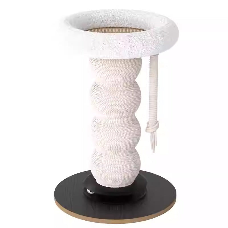 Miaofairy 2-in-1 Sisal Cat Scratcher & Elevated Lounge Bed with Play Rope