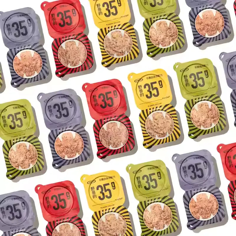 Furrytail Wild Beast Nutrition Broth & Mousse Cat Wet Food - Chicken & Goose Liver, Lamb, Mackerel, Beef Variety Pack