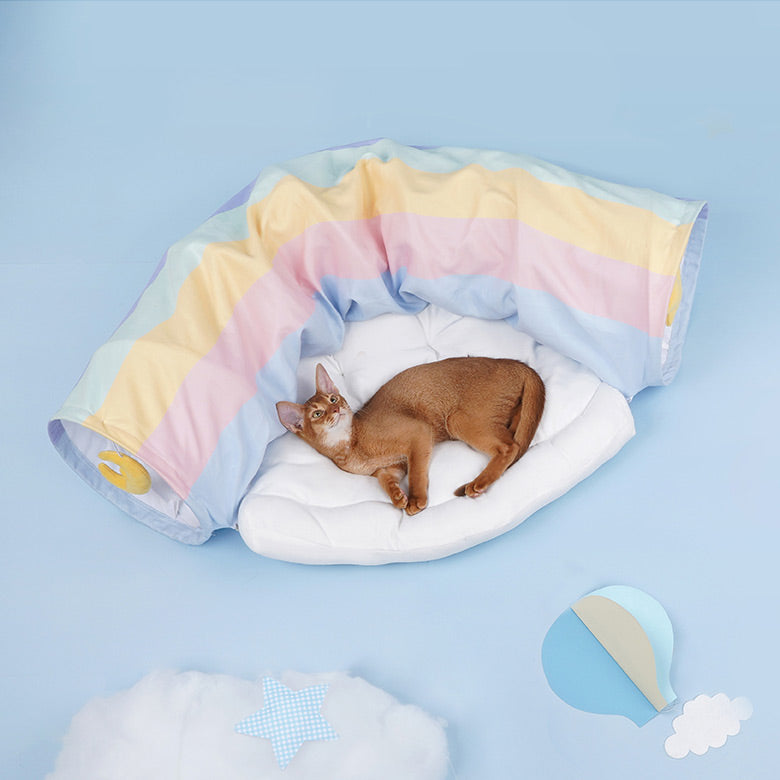 Zeze Rainbow Tunnel Cat Bed & Toy