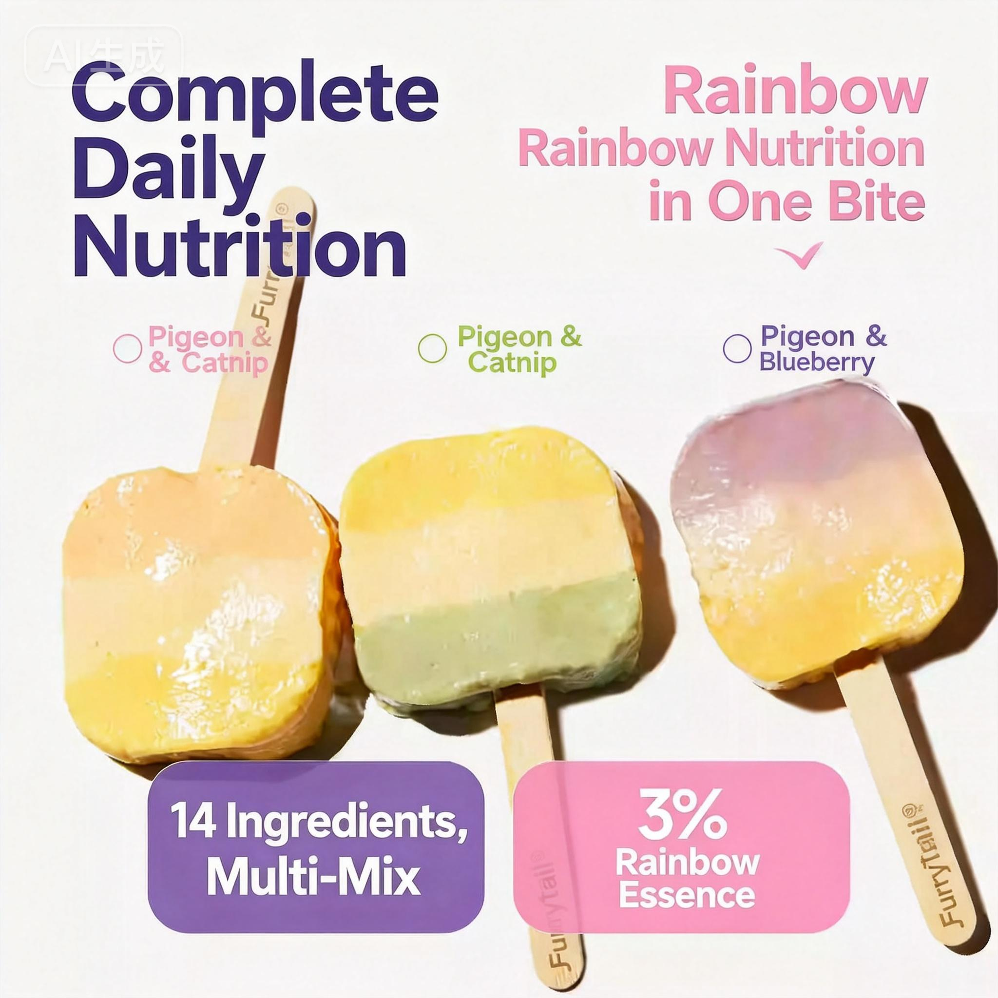 Furrytail Rainbow Tart Wet Cat Food Cup - Pigeon & Fruit & Cheese & Goat Milk