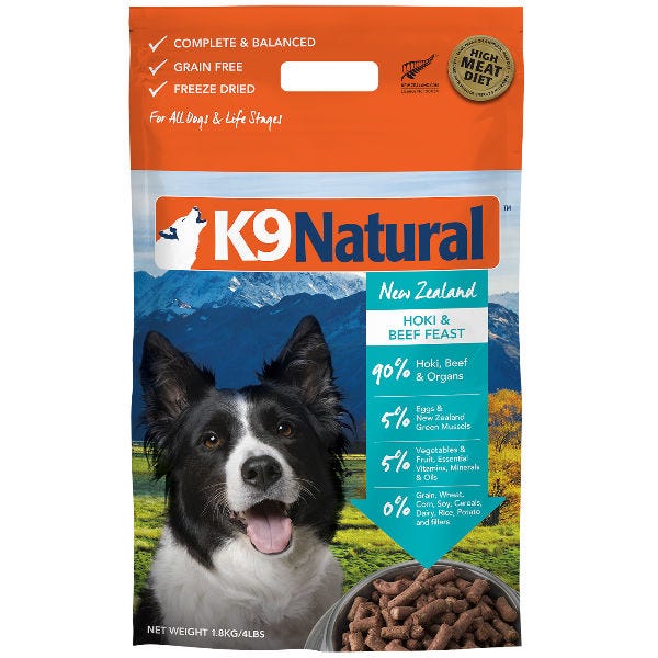 K9 Natural Raw Freeze Dried Hoki & Beef Feast