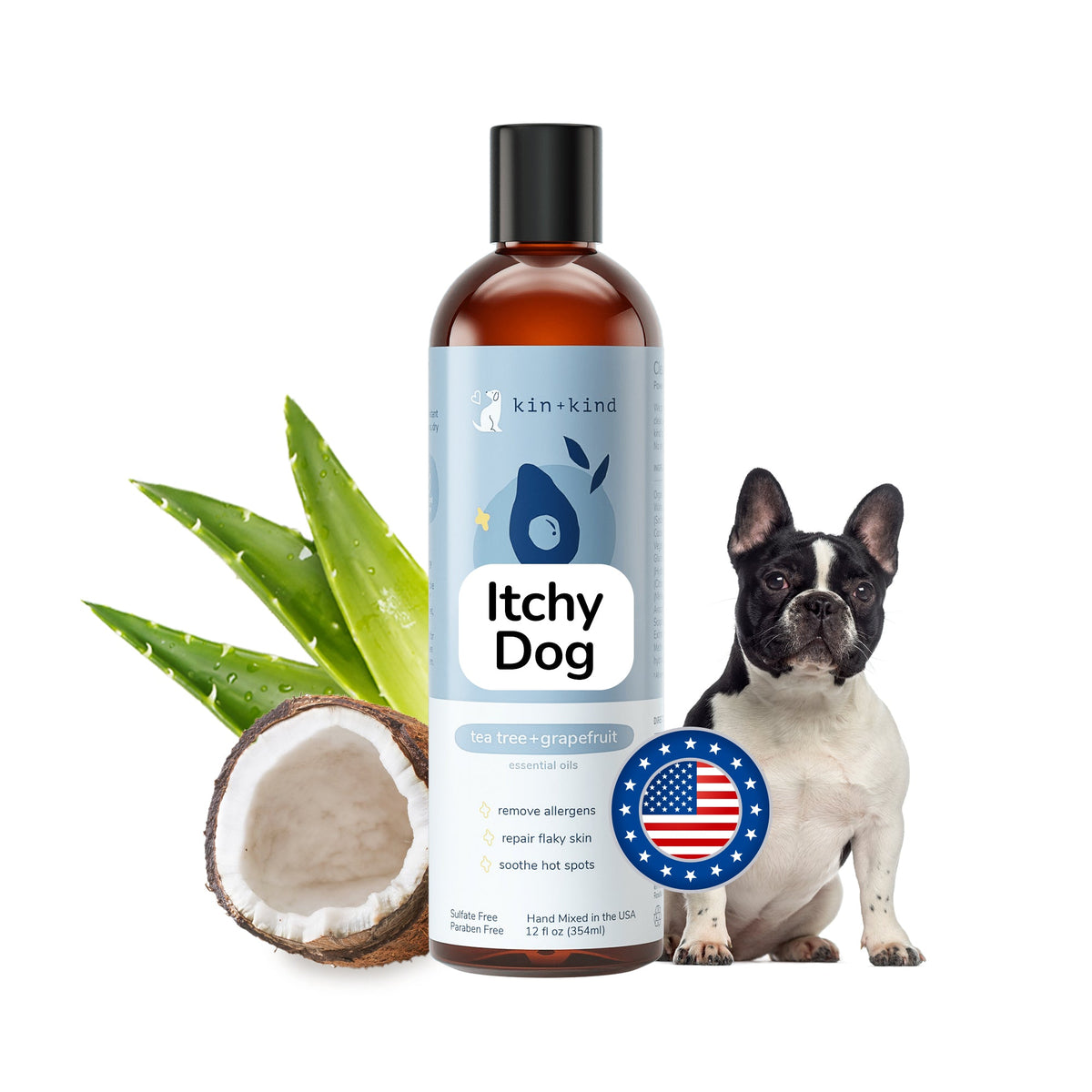 Kin + Kind Itchy Dog Shampoo - Tea Tree + Grapefruit - 12oz