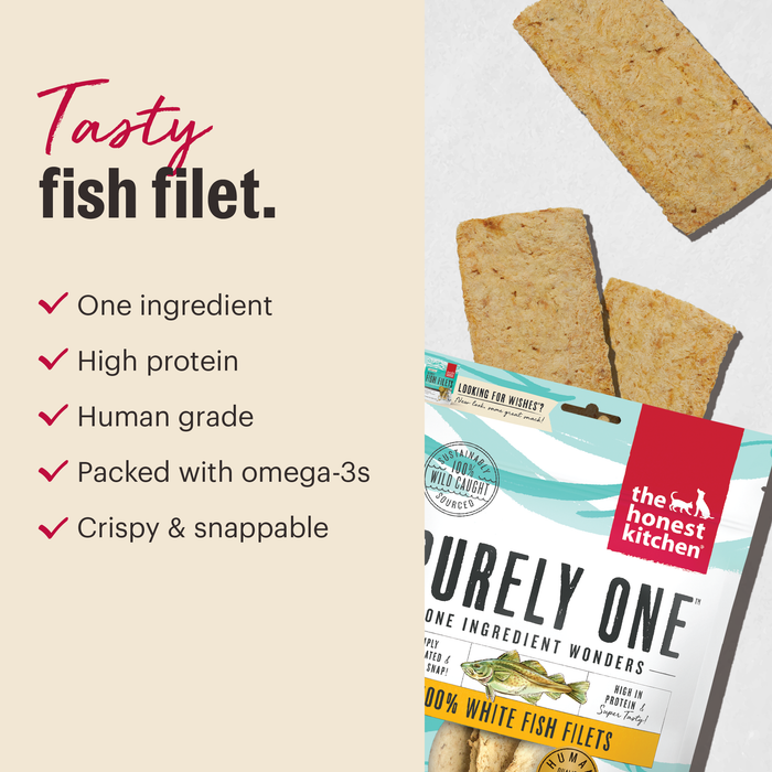 The Honest Kitchen 100% White Fish Filets Dog Treats - 3 oz