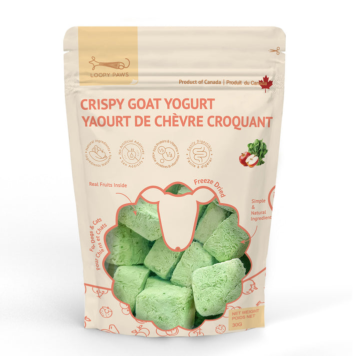 Loopypaws Crispy Goat Yogurt Treats For Cat & Dog - Veggie & Apple - 30g