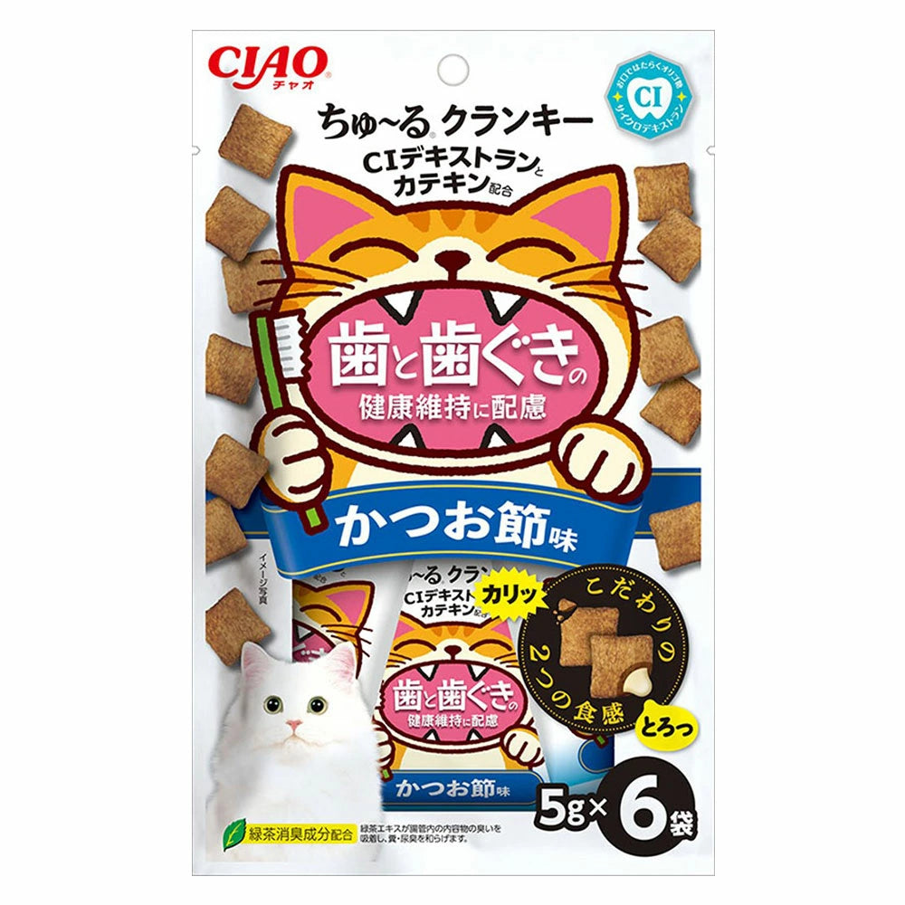 日本Ciao 牙齿健康洁牙肉泥卷卷 鲣鱼口味 一袋3小包入