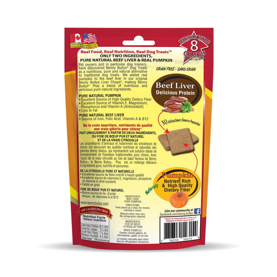 Benny Bullys Beef Liver Plus Pumpkin Dog Treat - 58g