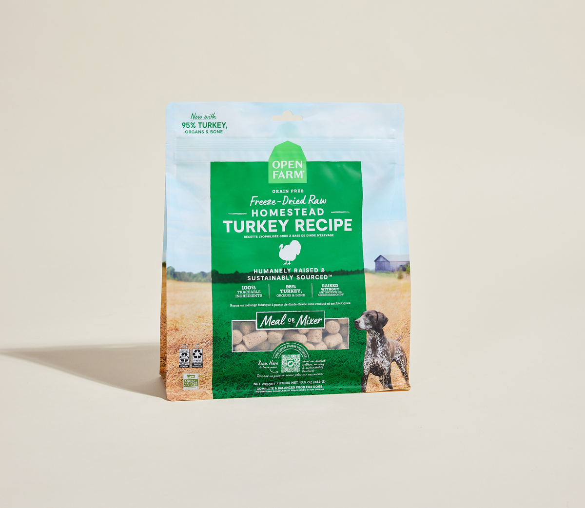 Open Farm Homestead Freeze Dried Raw Turkey Recipe for Dogs