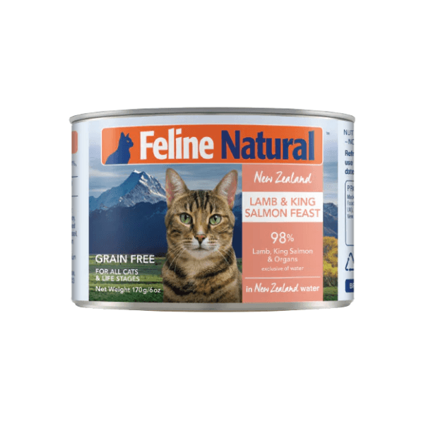 K9 Feline Natural 羊肉三文鱼配方罐头 98%鲜肉配方 肉泥质地 6oz*4罐 - Maokidspet