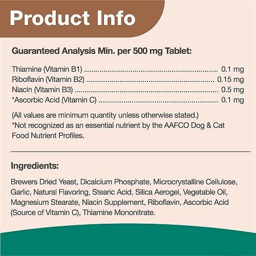 NaturVet Brewers Dried Yeast With Garlic Chewable Tablets - 100ct