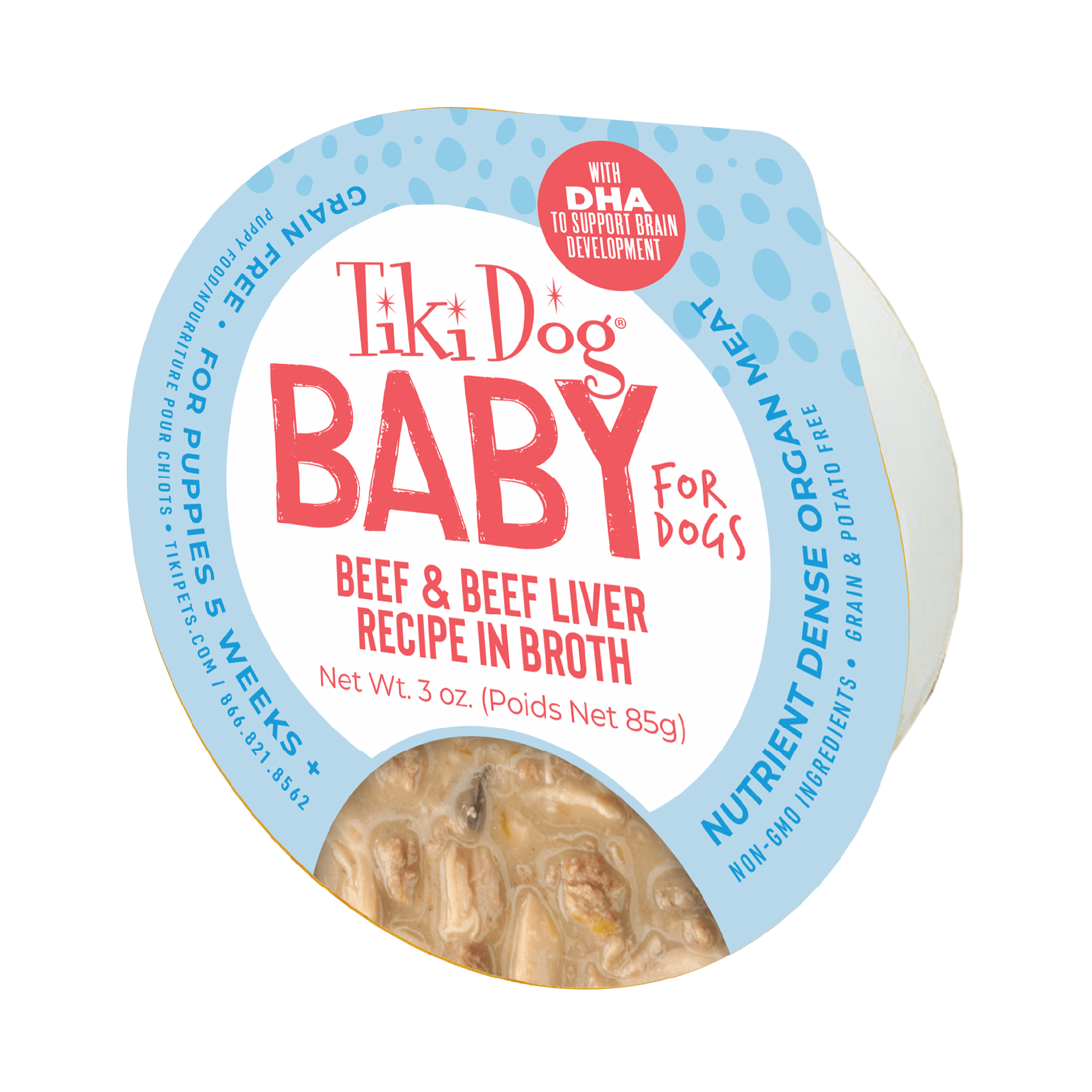 Tiki Dog Baby Whole Foods: Beef & Beef Liver Recipe in Broth