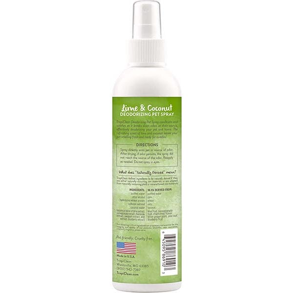 TropiClean Lime & Coconut Deodorizing Spray For Dog & Cat - 8oz