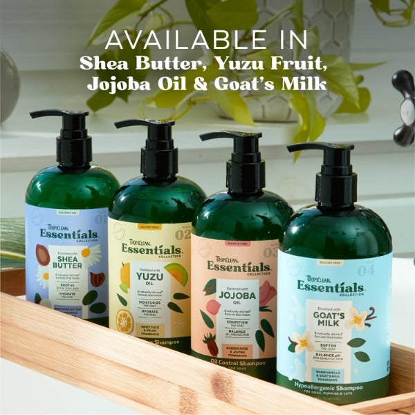 TropiClean Essentials Goat's Milk Hypoallergenic Shampoo For Dog & Cat - 16oz