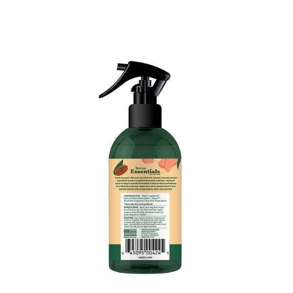 TropiClean Essentials Jojoba Oil Refreshing Spray For Dog - 8oz