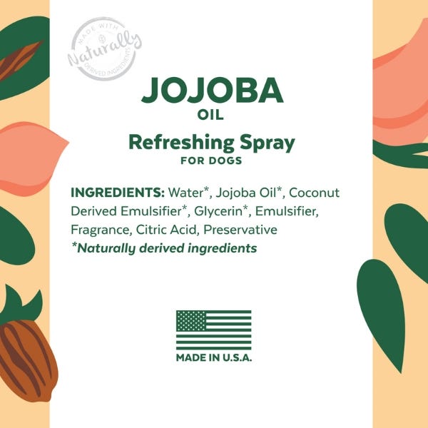 TropiClean Essentials Jojoba Oil Refreshing Spray For Dog - 8oz