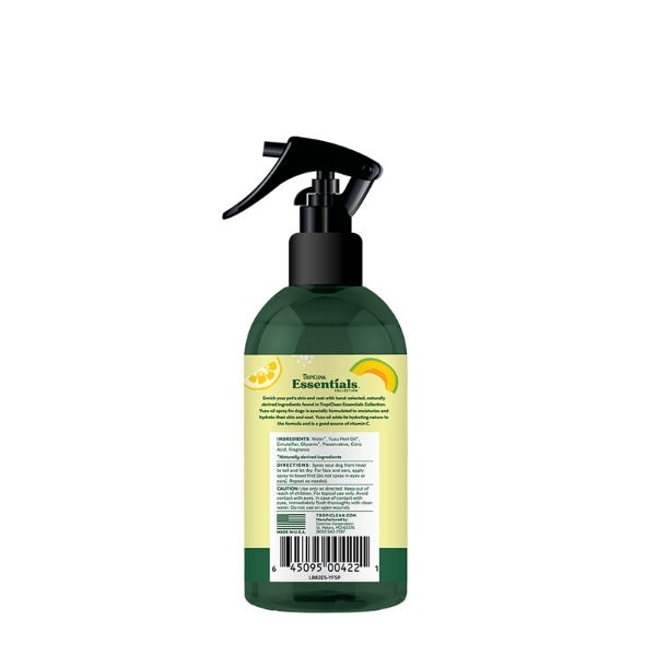 TropiClean Essentials Yuzu Oil Refreshing Spray For Dog - 8oz